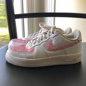 Custom pink glitter Air Force 1
